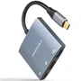 Nanocable Conversor USB-C a HDMI 4K, USB 3.0 y USB-C PD, Gris